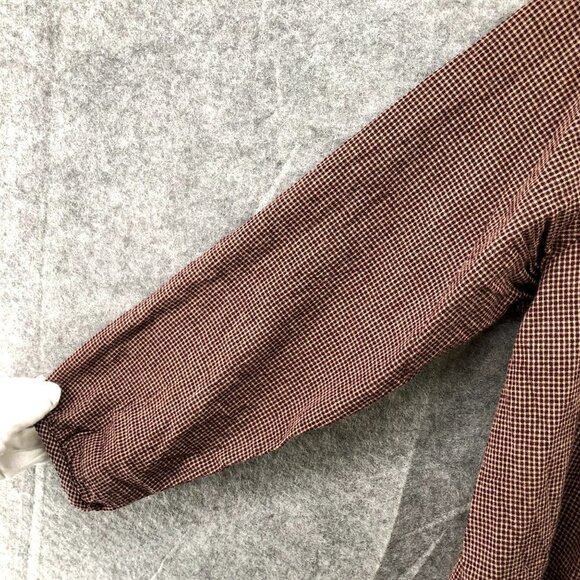 Yiyi Boho Peasant Tunic Top Crochet Hem Button Front Pleated Womens M - Picture 7 of 12